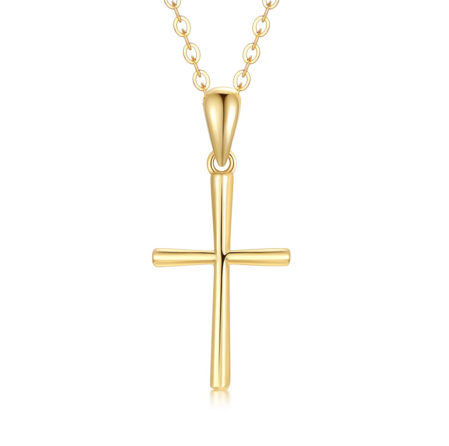 SISGEM 14k Gold Cross Necklace for Women Teens, Gold Chain with Cross Pendant, Confirmation Jewelry for Her, 16+1+1 inch