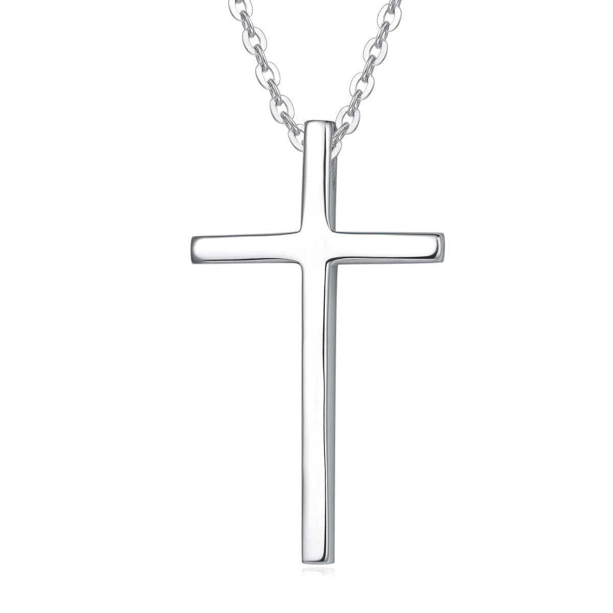 Carleen 14K Solid White/Yellow Gold Small Crucifix Cross Pendant Necklace Fine Jewelry Faithful Valentines Day Gifts for Women Girls, With 18" Solid Gold Chain
