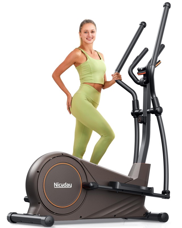 Niceday Elliptical Machine, Elliptical Exercise Machine for Home with Hyper-Quiet Magnetic Driving System, Elliptical Trainer with 15.5IN-18IN Stride, 16 Resistance Levels, 400LBS Loading Capacity