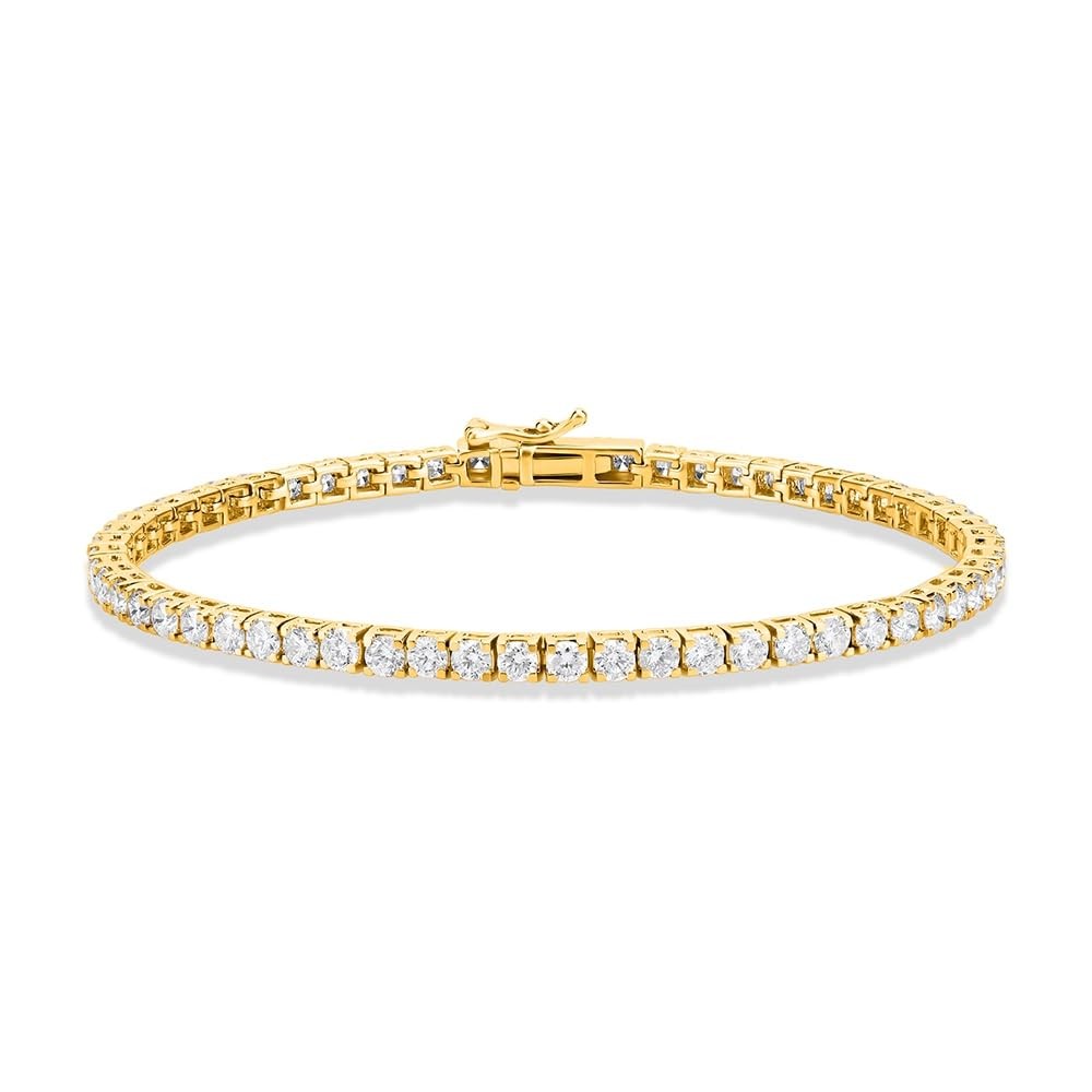 ARAIYA FINE JEWELRY 14K Yellow Gold Lab Grown Diamond Tennis Bracelet (10 cttw, E-F Color, VS1 Clarity)