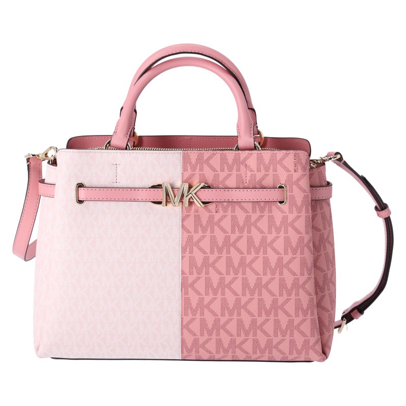 Michael Kors Reed Large Colorblock MK Signature Satchel Convertible Shoulder Bag